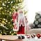 Glitzhome® 18"H Faux Fur Christmas Peppermint Santa Figurine